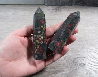 Plum Blossom Jasper 4 inch + Obelisk M37