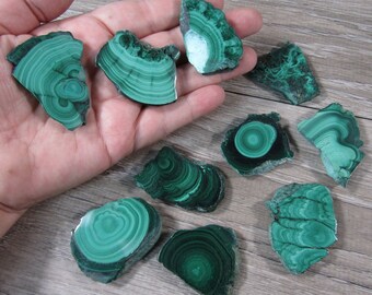 Malachite Polished Slab 1.25 inch + Crystal