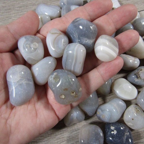 Botswana Agate Tumbled Stone 0.75 inch + Crystal