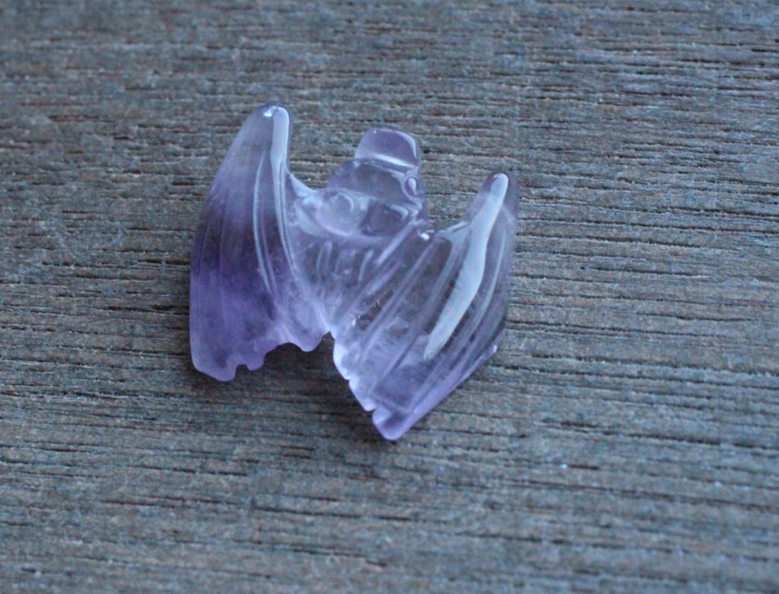 Amethyst Bat Stone Animal Figurine F59
