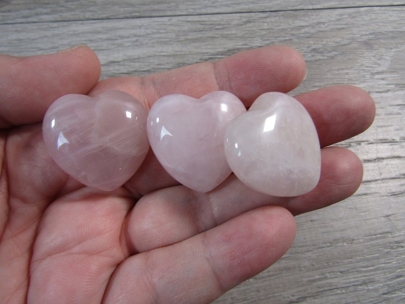 Rose Quartz Puffy 25 mm Heart A1 image 3