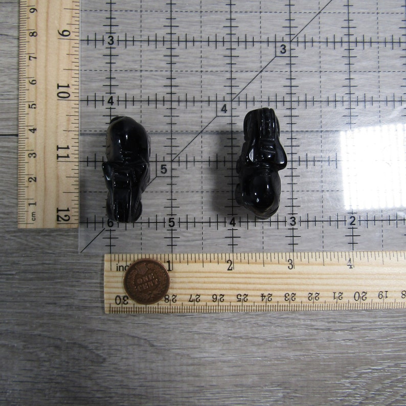 Obsidian Elephant 1 inch Figurine Shaped Stone image 10