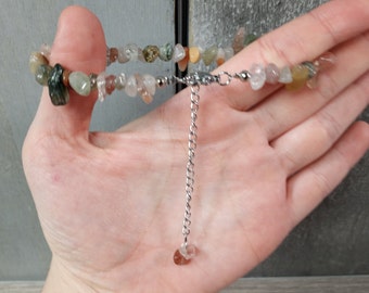 Included Golden Chlorite Quartz Ankle, Bracelet Adjustable Length 8 - 10 inches Crystal Chips 267