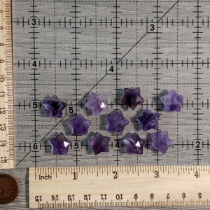 Amethyst Star Crystal Faceted Bead approx. 13 x 14 x 6.5 mm F250 image 10