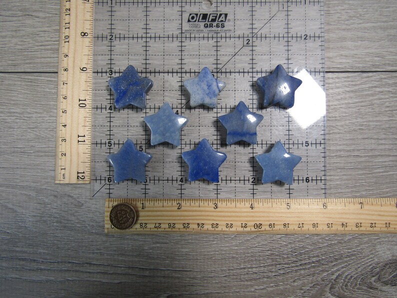 Blue Quartz Star 26 mm Shaped Stone immagine 10