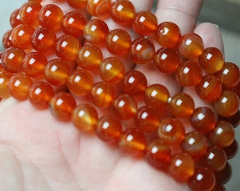 Carnelian 8 mm Round Stretchy String Bracelet 393
