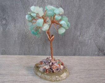 Aventurine Copper Tree with Agate Base