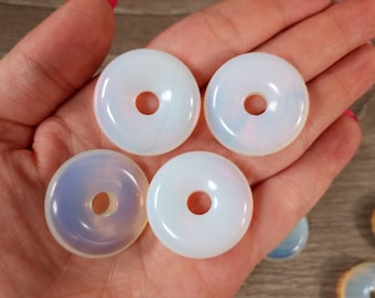 Opalite 30 mm Pi Stone Donut 10 mm thick Crystal