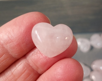 Rose Quartz Heart Small Stone 17 mm Heart with Flat Back