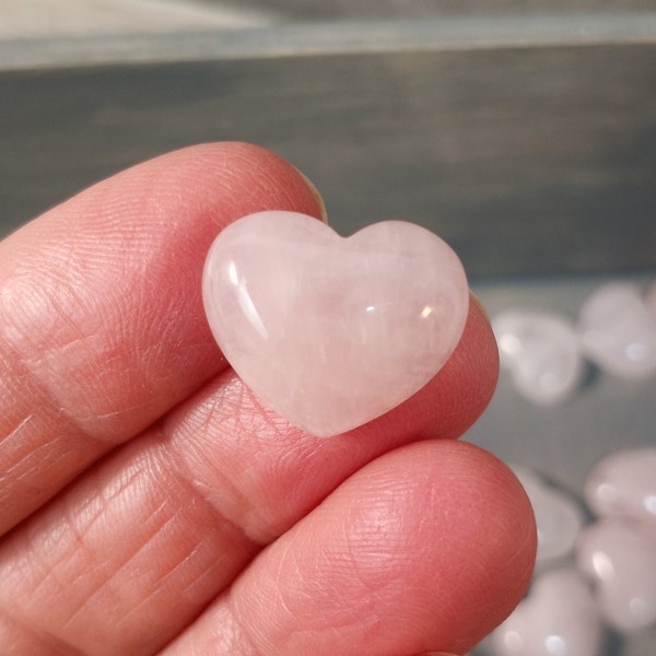 Rose Quartz Heart Small Stone 17 mm Heart with Flat Back