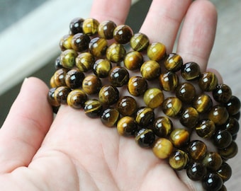 Tiger's Eye 8 mm Round Stretchy String Bracelet G89