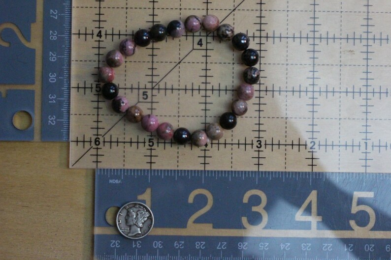 Rhodonite 8 mm Round Stretchy String Bracelet G105