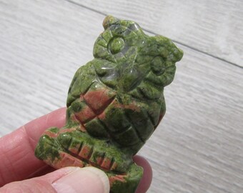 Unakite Owl Large 2 Inch Stone Figurine Fig 8
