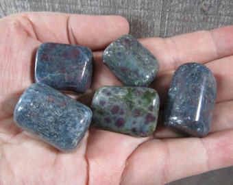 Blue Kyanite Ruby Tumbled 1 inch + Crystal