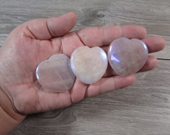 Rose Quartz Aura 40 mm Heart Bead K288