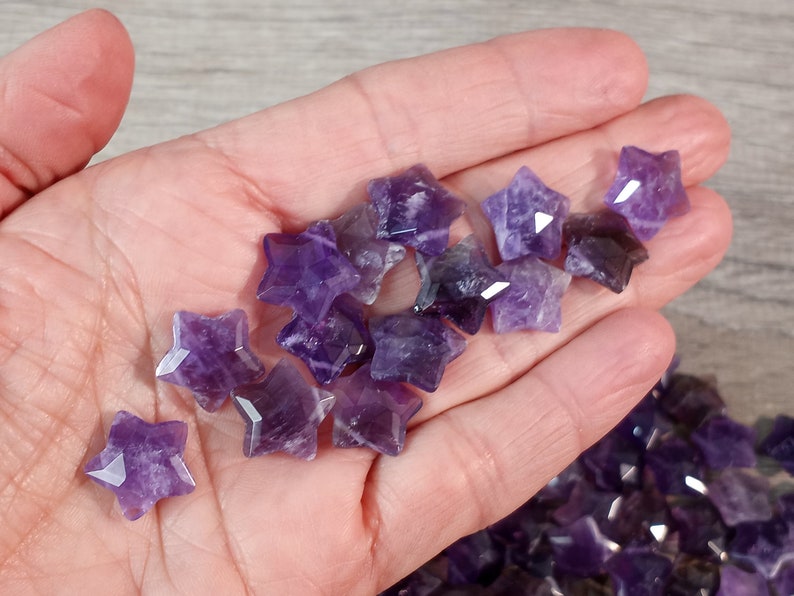 Amethyst Star Crystal Faceted Bead approx. 13 x 14 x 6.5 mm F250 image 5