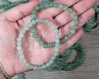 Aventurine Stretchy String 6 mm Round Bead Bracelet 126