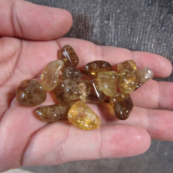 African Citrine Tumbled Stone 0.5 inch + T448