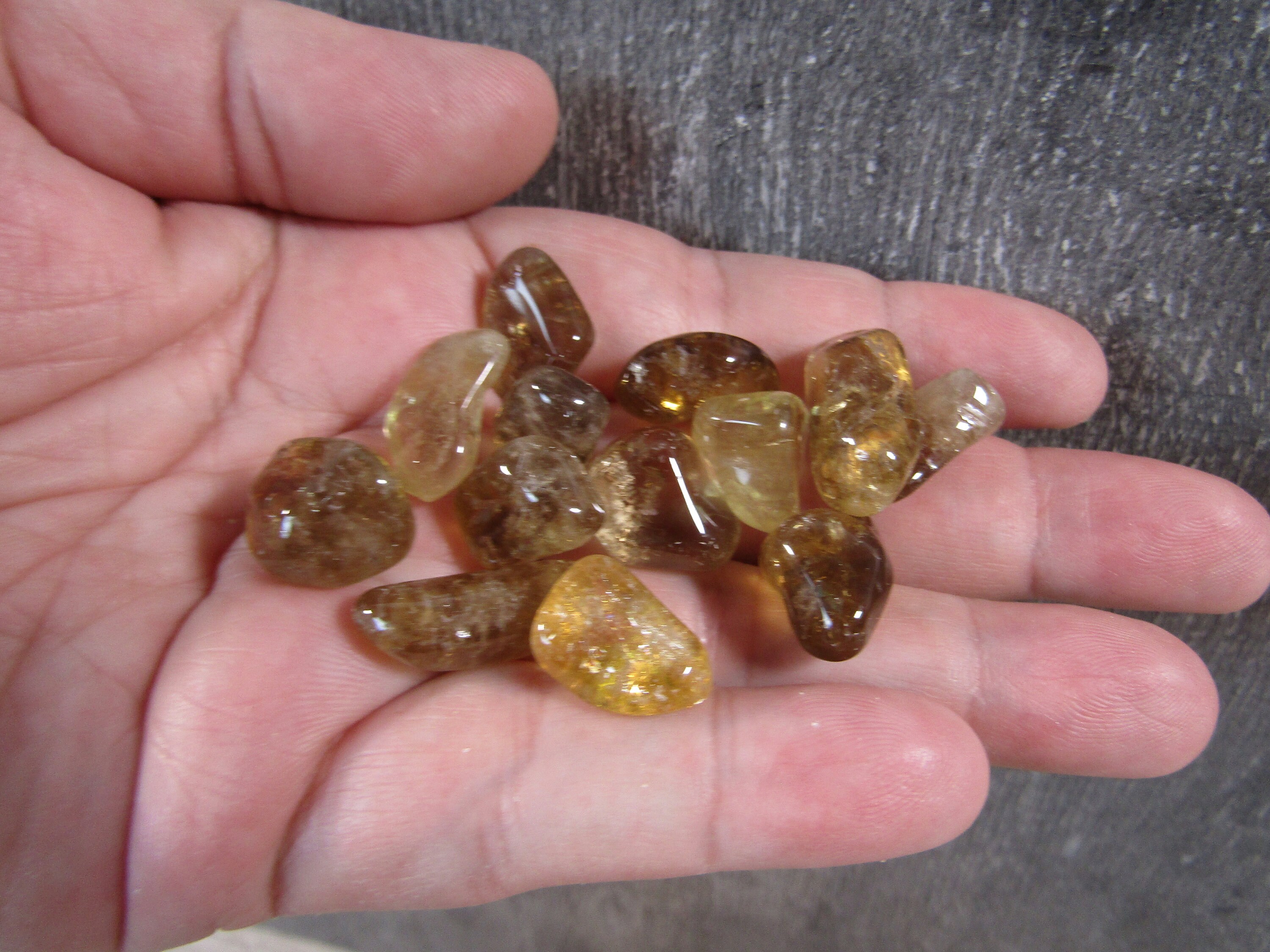 African Citrine Tumbled Stone 0.5 inch + T448