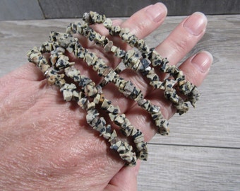 Dalmatian Jasper Stretchy String Bracelet G36