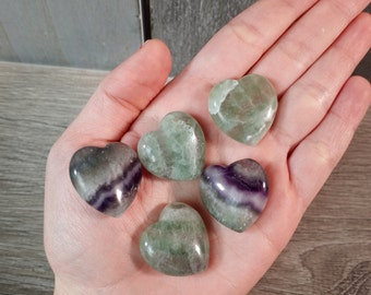 Fluorite Heart Puffy Shaped 25 mm Crystal