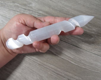 Selenite Twist Wand 7.25 inch with Terminated Point SL50