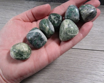 China Jade Tumbled Stone 1 inch + Crystal