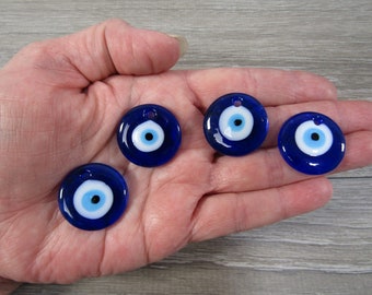 Round Glass Evil Eye Focal Bead 1 inch M147