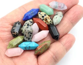 Gemstone Crystal 20 x 8 mm Double Terminated Point Shaped Wand