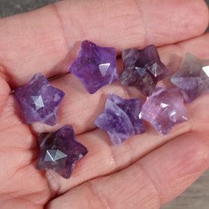 Amethyst Star Crystal Faceted Bead approx. 13 x 14 x 6.5 mm F250 image 2