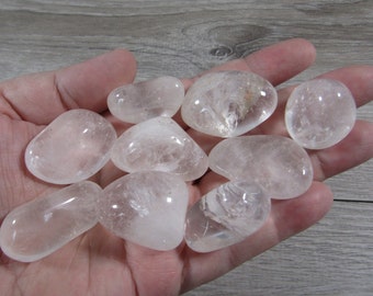 Clear Quartz Tumbled Stone 1 inch + Crystal