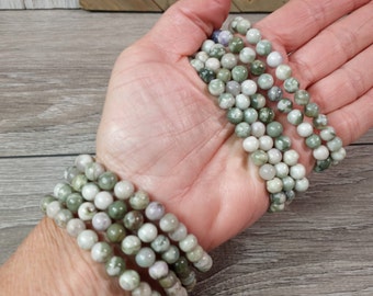 Peace Jade 6 mm Round Stretchy String Bracelet 150