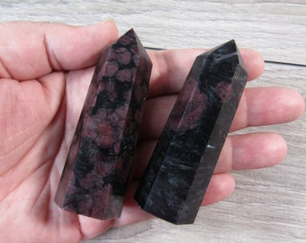 Astrophyllite with Garnet 2.25 inch + Obelisk O073