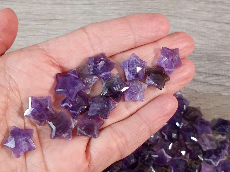 Amethyst Star Crystal Faceted Bead approx. 13 x 14 x 6.5 mm F250 image 8