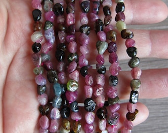 Multi Tourmaline Stretchy String Oval Bracelet 306