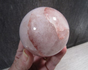 Red Hematoid Quartz Sphere 65 mm and 14.1 oz  #6815 cc
