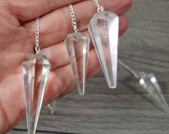 Clear Quartz Pendulum 6 Sided Crystal Divination Tool