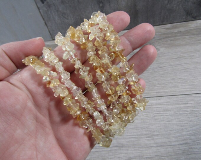 Obsidian Stretchy String Chip Bracelet G53 - Etsy