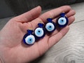 Evil Eye Glass Stash Bottle with Cork Lid