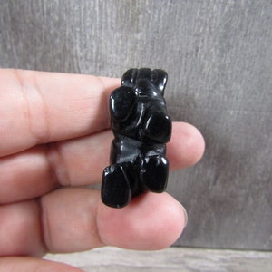 Obsidian Elephant 1 inch Figurine Shaped Stone image 3