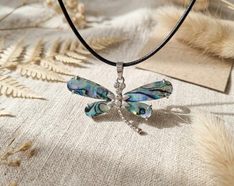 Butterfly Necklace Black  Leather Cord , Adjustable Choker Necklace for Men and Women, Occupation Unisex, Sober Gift for Him