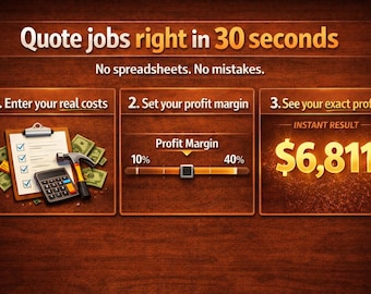 Flooring Estimate Template for Excel and Google Sheets | Flooring Bid Quote Profit Calculator