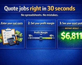 Construction Estimate Template | Contractor Bid Calculator | Job Cost Spreadsheet | Remodeling Cost Estimator