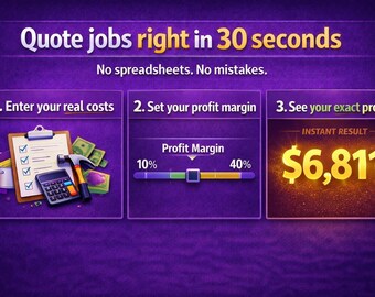 Painting Estimate Calculator Template | Painter Bid Quote Spreadsheet | Contractor Pricing & Profit Tool