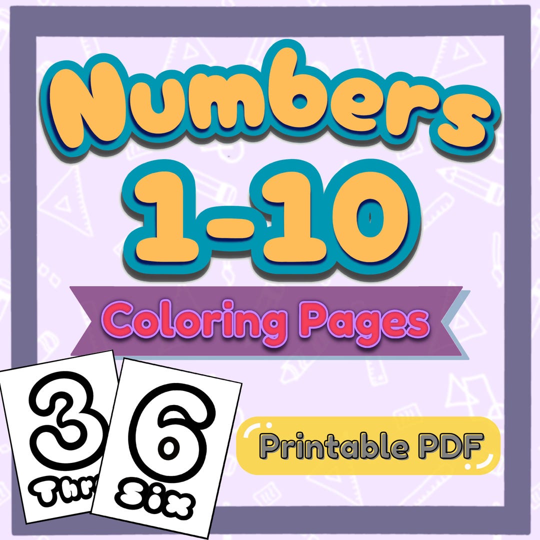 Chunky Numbers Cute Bubble Numbers 1 to 10 Coloring Book, Chunky Numbers Activity ...