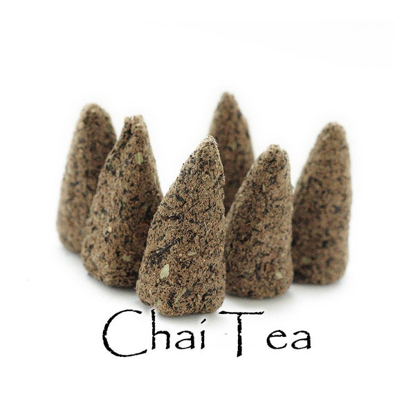 Artisan Hand Made Incense Cones, Chai Tea Blend, Set of 6