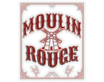 Moulin Rouge  Die-Cut Stickers for darker colors cancan girls dancing pink color art deco