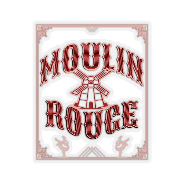 Moulin Rouge  Die-Cut Stickers for darker colors cancan girls dancing pink color art deco