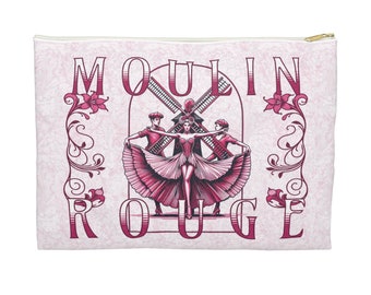 Moulin Rouge Accessory Pouch, pink, windmill, dancers