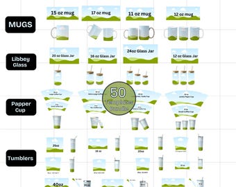 50+ Tumbler Mockup Bundle | Drag & Drop Canva Editable  Templates(digital download)